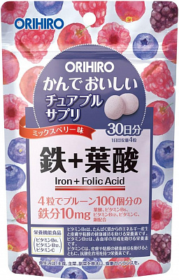 Orihiro витаминный комплекс с железом на 30 дней